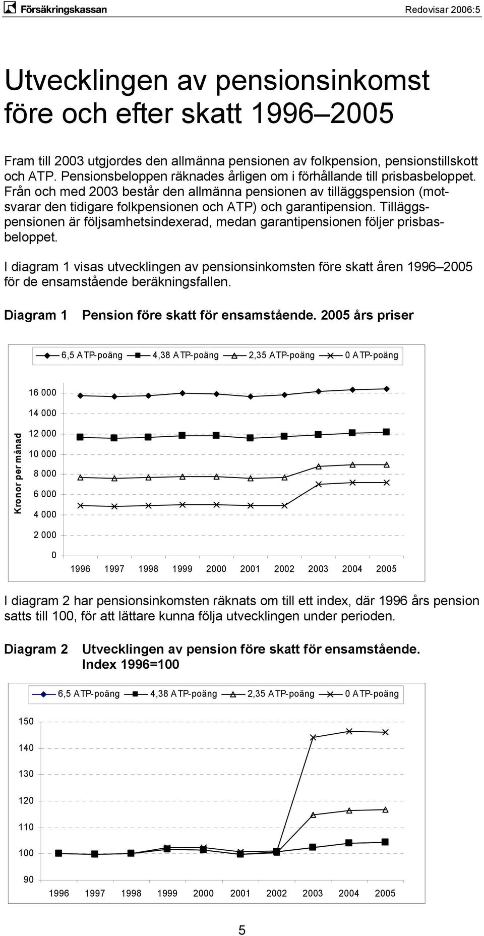 Från och med 2003 består den allmänna pensionen av tilläggspension (motsvarar den tidigare folkpensionen och ATP) och garantipension.