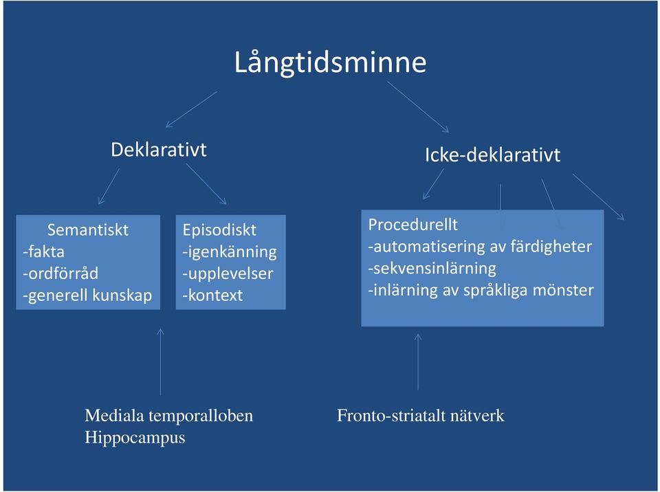 Procedurellt automatisering av färdigheter sekvensinlärning inlärning