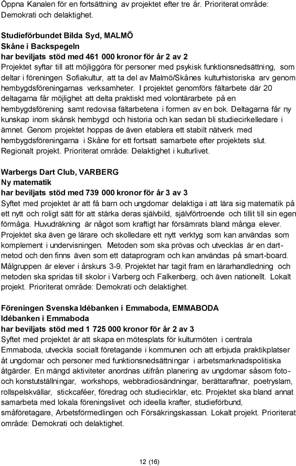 i föreningen Sofiakultur, att ta del av Malmö/Skånes kulturhistoriska arv genom hembygdsföreningarnas verksamheter.