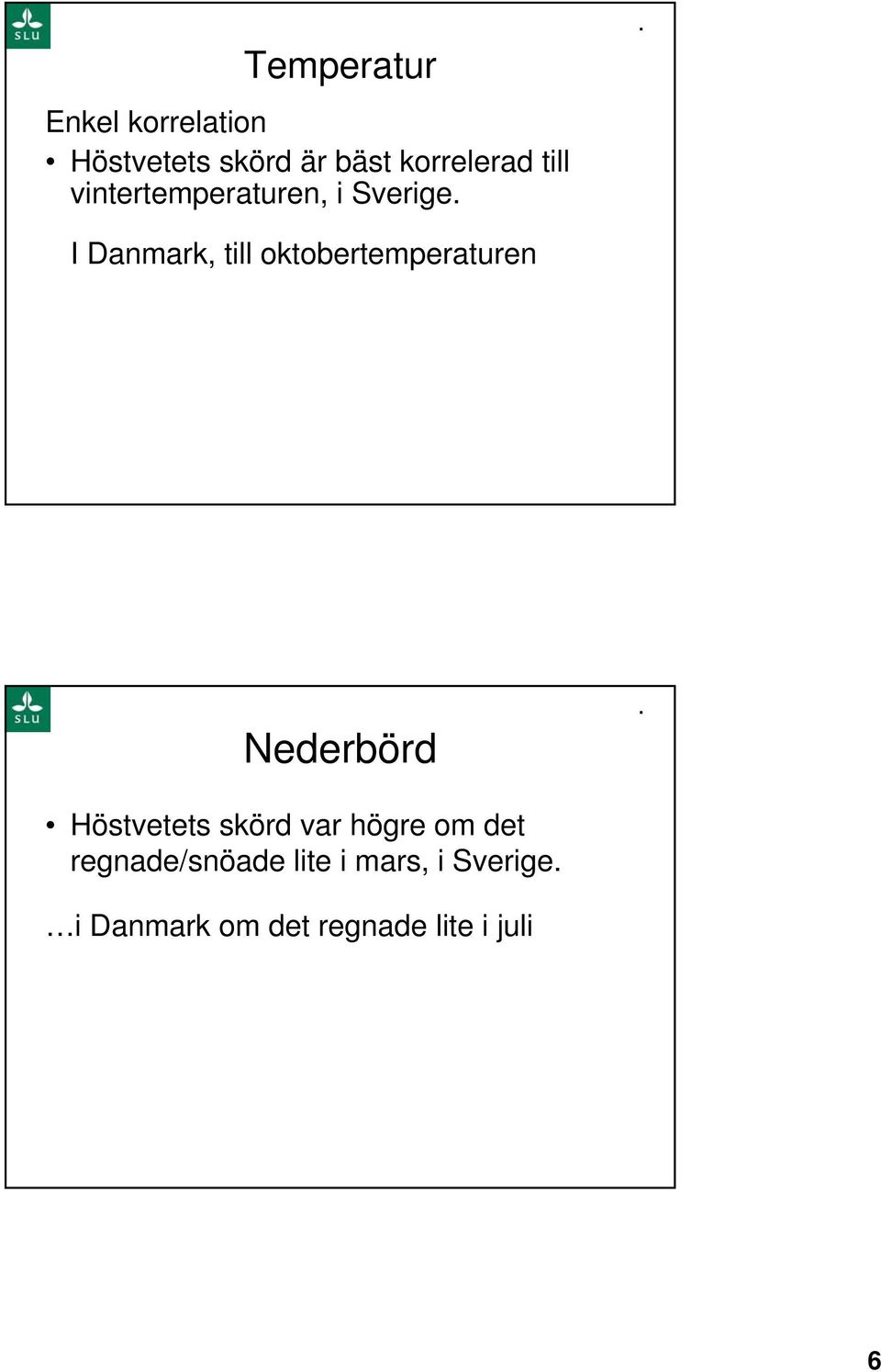 . I Danmark, till oktobertemperaturen Nederbörd.