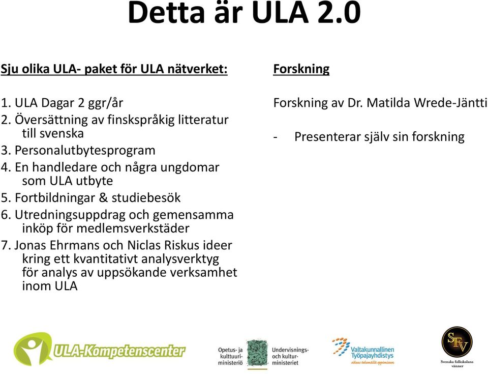 En handledare och några ungdomar som ULA utbyte 5. Fortbildningar & studiebesök 6.