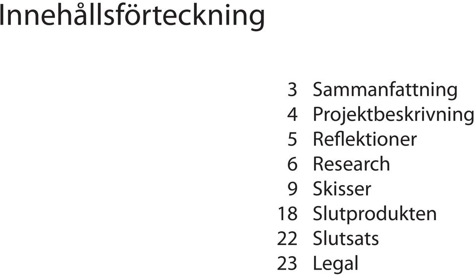 Projektbeskrivning Reflektioner