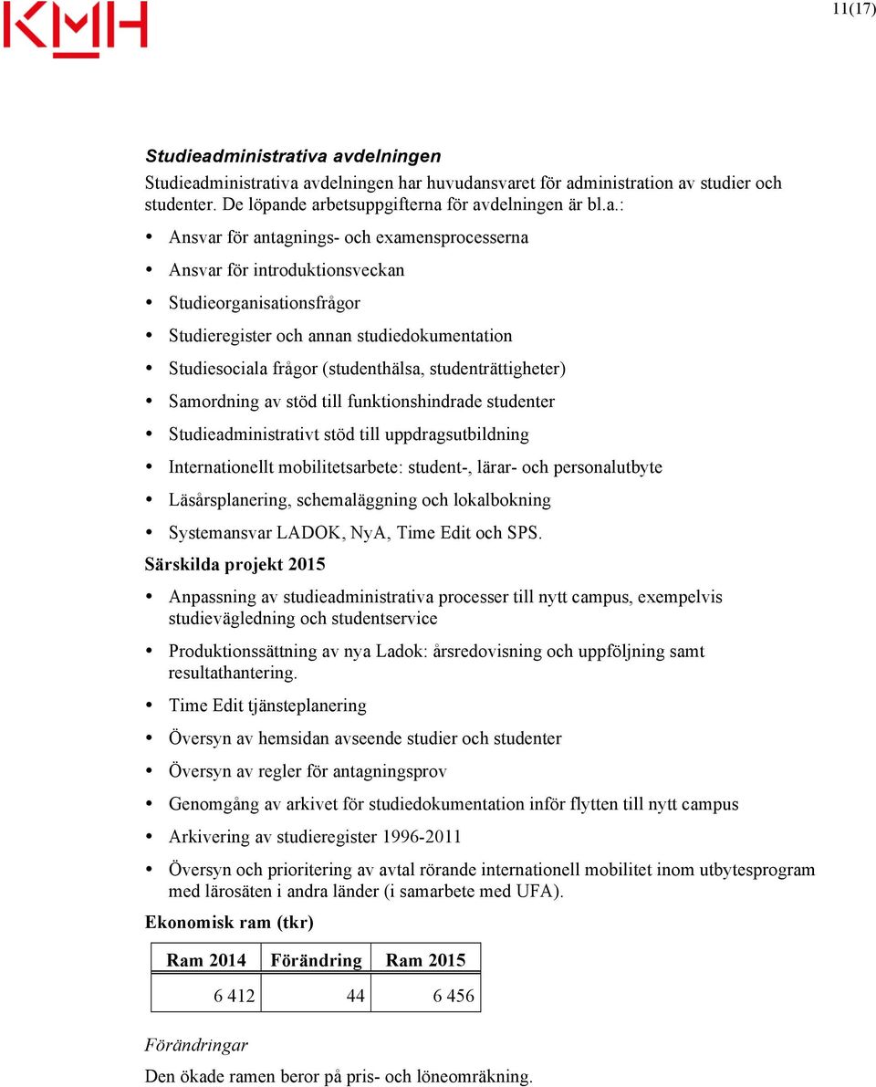 iva avdelningen Studieadiva avdelningen har huvudansvaret för adion av studier och studenter. De löpande arbetsuppgifterna för avdelningen är bl.a.: Ansvar för antagnings- och examensprocesserna
