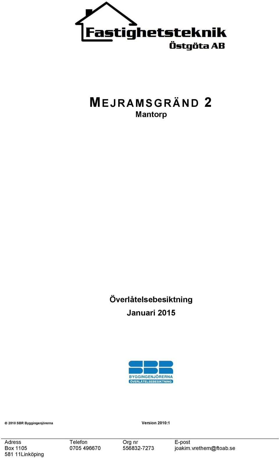 Byggingenjörerna Version 2010:1 Adress Telefon Org