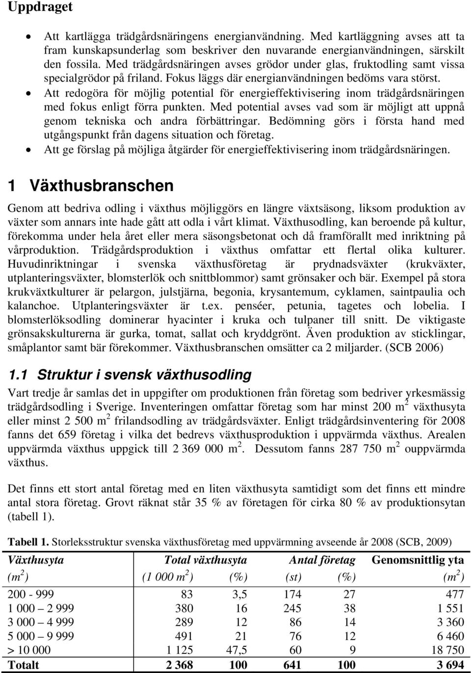 Att redogöra för möjlig potential för energieffektivisering inom trädgårdsnäringen med fokus enligt förra punkten.