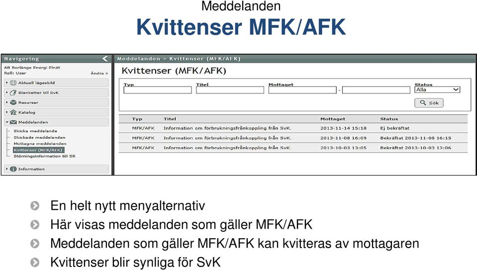 MFK/AFK Meddelanden som gäller MFK/AFK kan