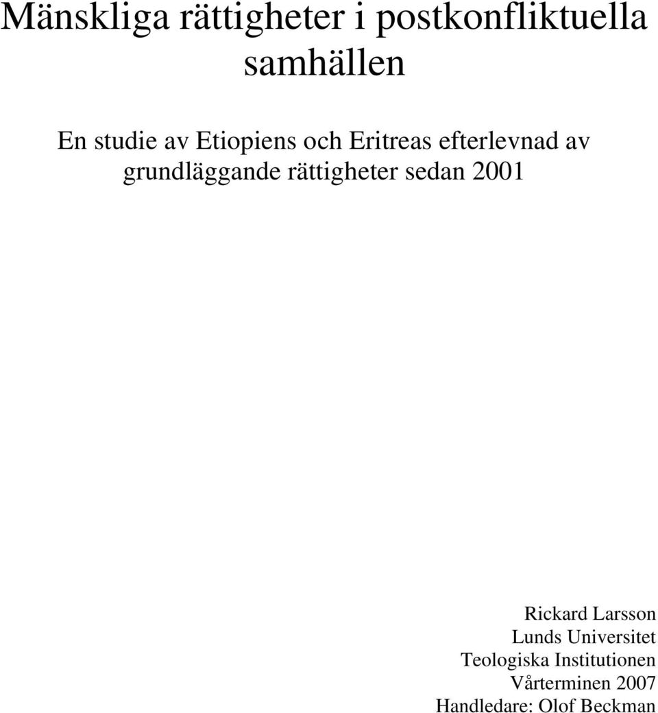 grundläggande rättigheter sedan 2001 Rickard Larsson Lunds