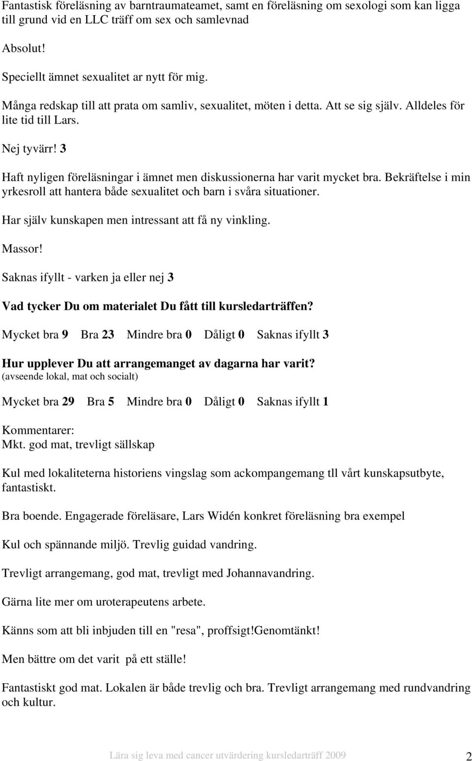 3 Haft nyligen föreläsningar i ämnet men diskussionerna har varit mycket bra. Bekräftelse i min yrkesroll att hantera både sexualitet och barn i svåra situationer.