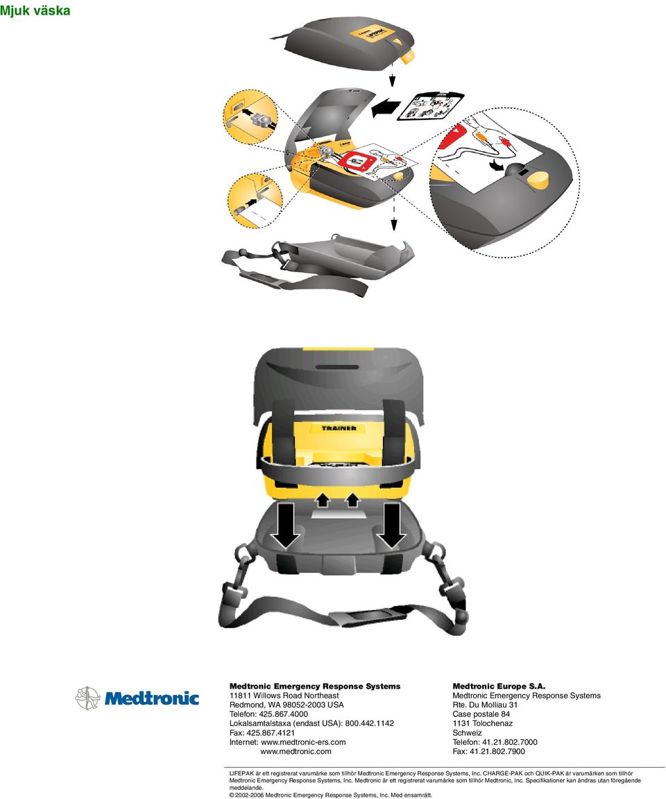 7000 Fax: 41.21.802.7900 LIFEPAK är ett registrerat varumärke som tillhör Medtronic Emergency Response Systems, Inc.