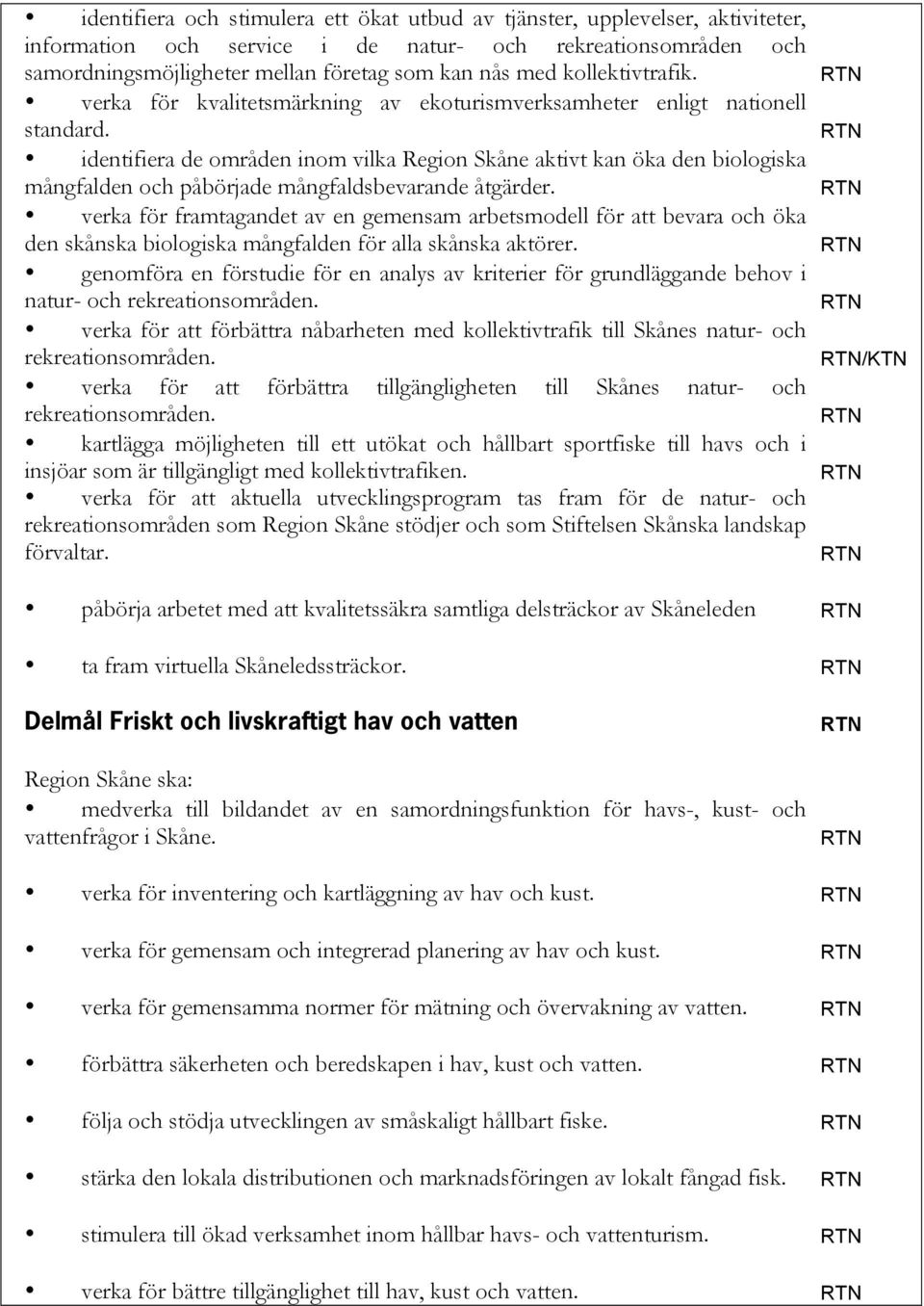 identifiera de områden inom vilka Region Skåne aktivt kan öka den biologiska mångfalden och påbörjade mångfaldsbevarande åtgärder.