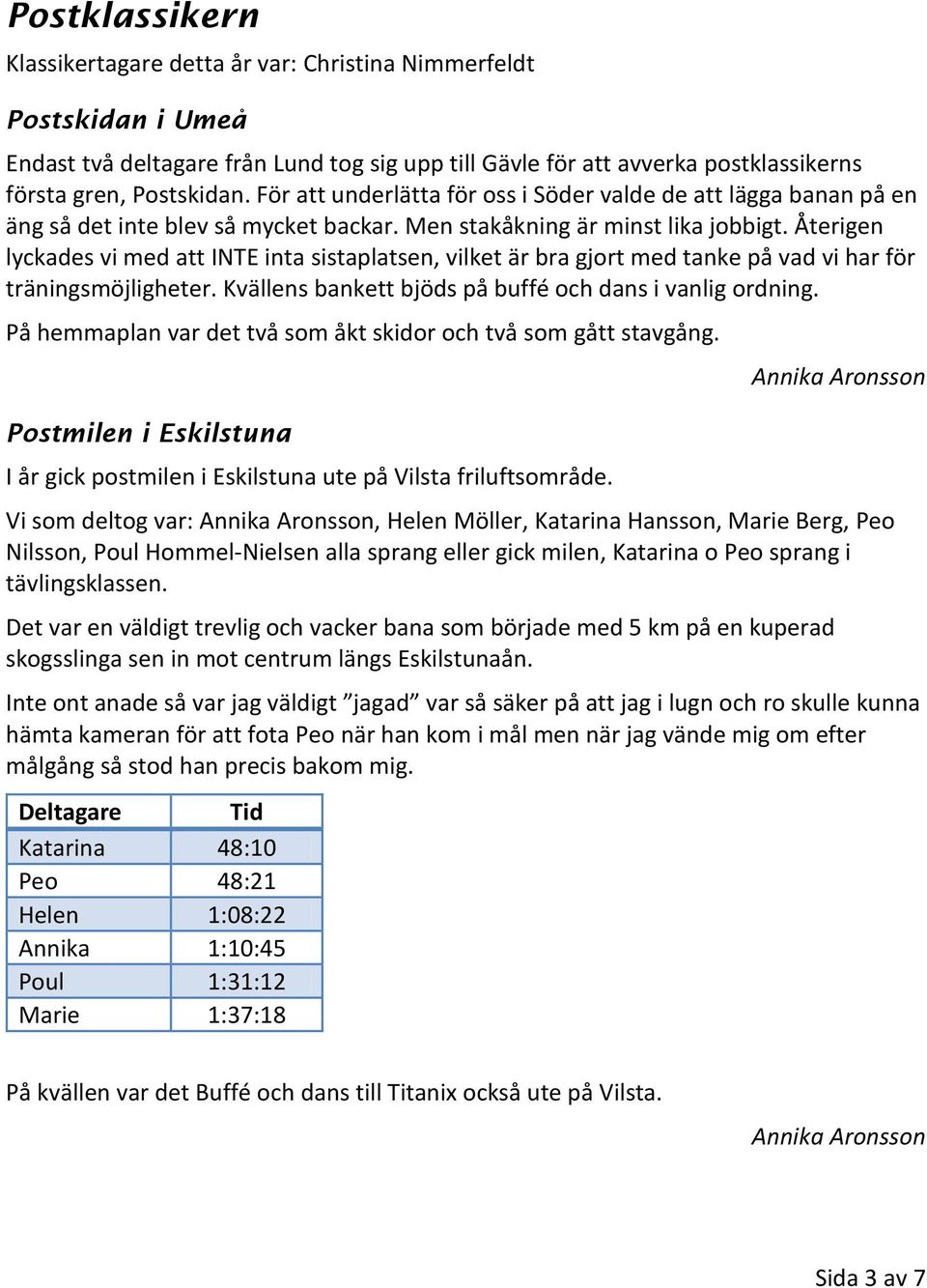 Återigen lyckades vi med att INTE inta sistaplatsen, vilket är bra gjort med tanke på vad vi har för träningsmöjligheter. Kvällens bankett bjöds på buffé och dans i vanlig ordning.