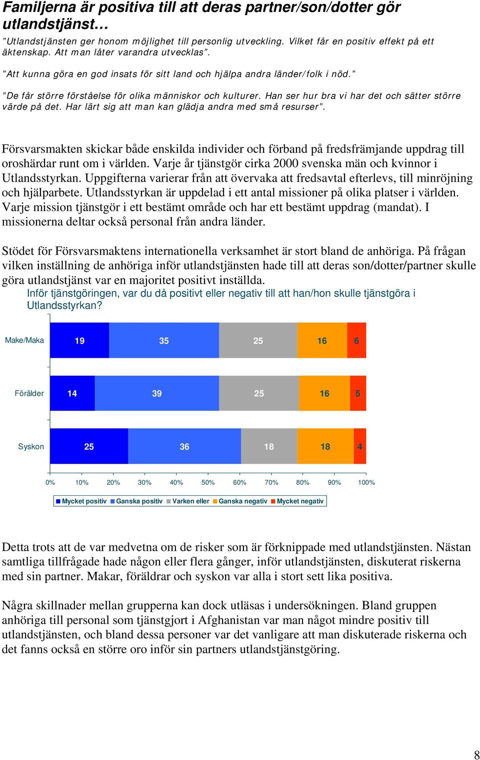 Han ser hur bra vi har det och sätter större värde på det. Har lärt sig att man kan glädja andra med små resurser.