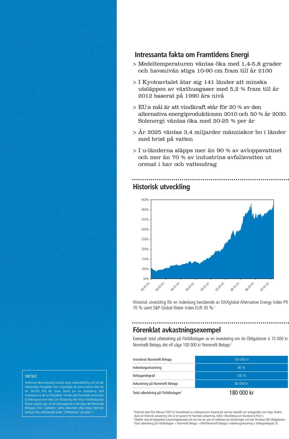 Solenergi väntas öka med 20-25 % per år År 2025 väntas 3,4 miljarder människor bo i länder med brist på vatten I u-länderna släpps mer än 90 % av avloppsvattnet och mer än 70 % av industrins