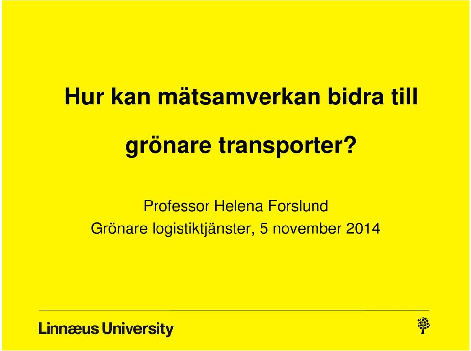 Professor Helena Forslund