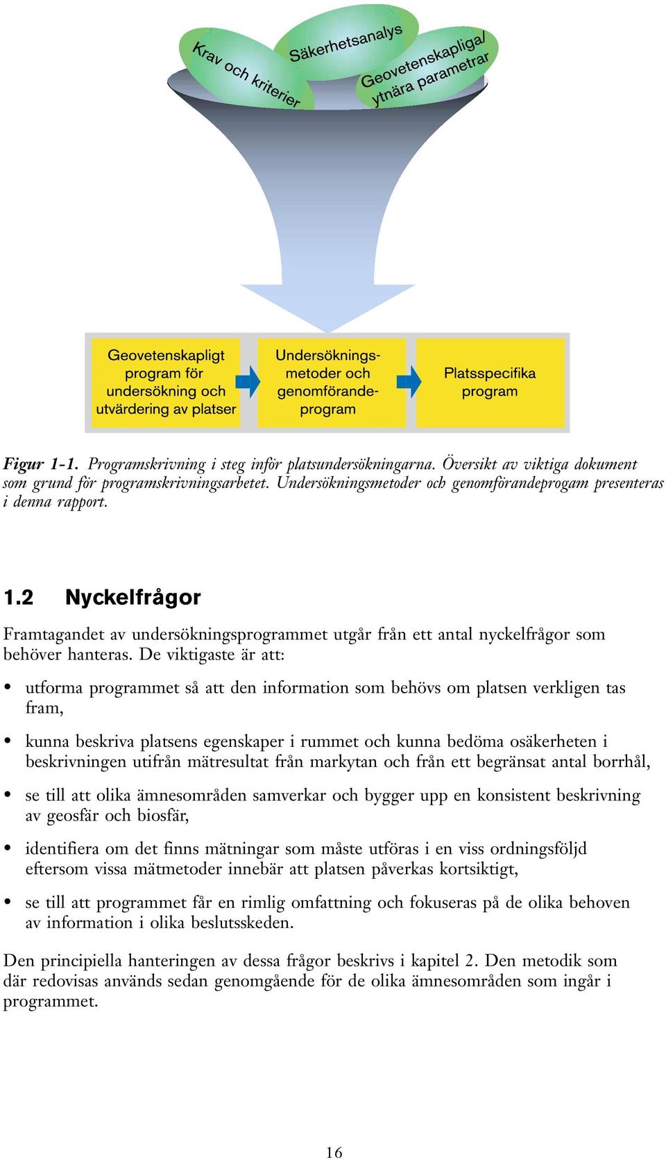 De viktigaste är att: utforma programmet så att den information som behövs om platsen verkligen tas fram, kunna beskriva platsens egenskaper i rummet och kunna bedöma osäkerheten i beskrivningen