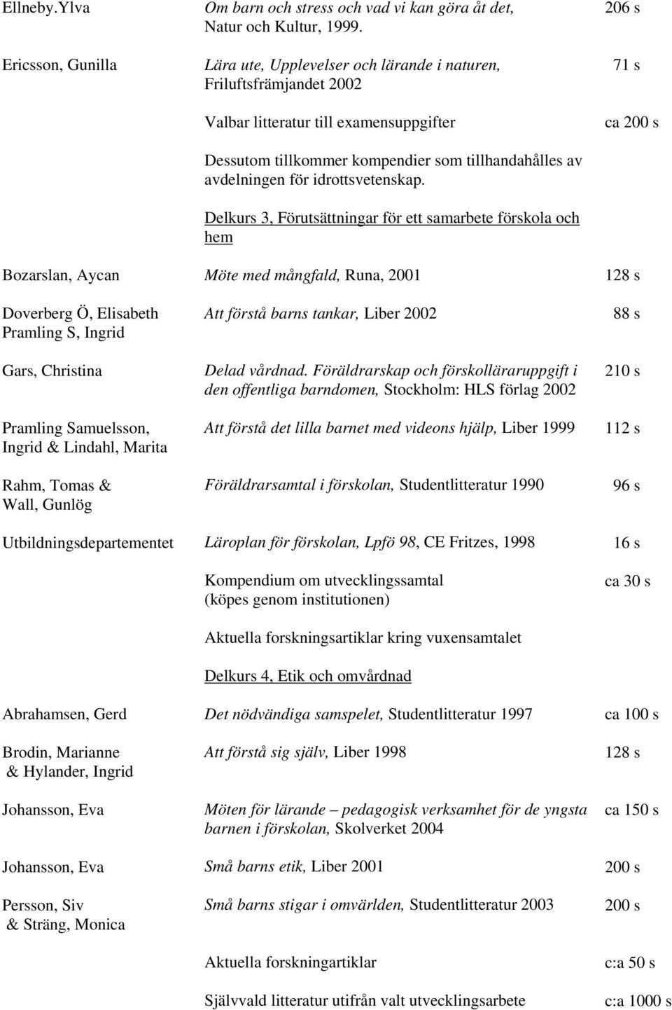 Abrahamsen, Gerd Brodin, Marianne & Hylander, Ingrid Persson, Siv & Sträng, Monica Om barn och stress och vad vi kan göra åt det, Natur och Kultur, 1999.