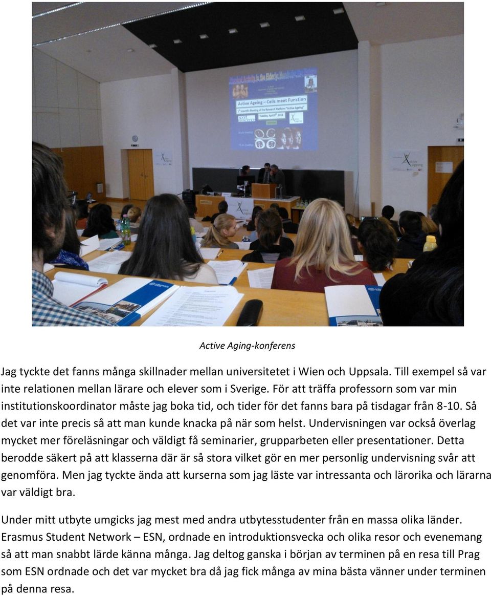 Undervisningen var också överlag mycket mer föreläsningar och väldigt få seminarier, grupparbeten eller presentationer.