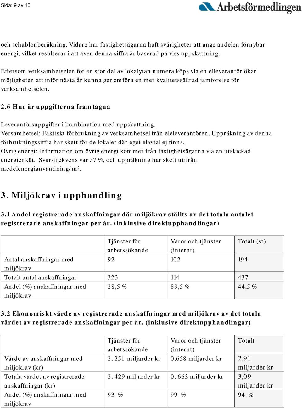 6 Hur är uppgifterna framtagna Leverantörsuppgifter i kombination med uppskattning. Versamhetsel: Faktiskt förbrukning av verksamhetsel från eleleverantören.