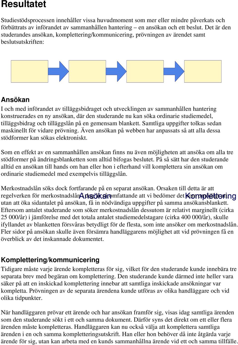 konstruerades en ny ansökan, där den studerande nu kan söka ordinarie studiemedel, tilläggsbidrag och tilläggslån på en gemensam blankett.