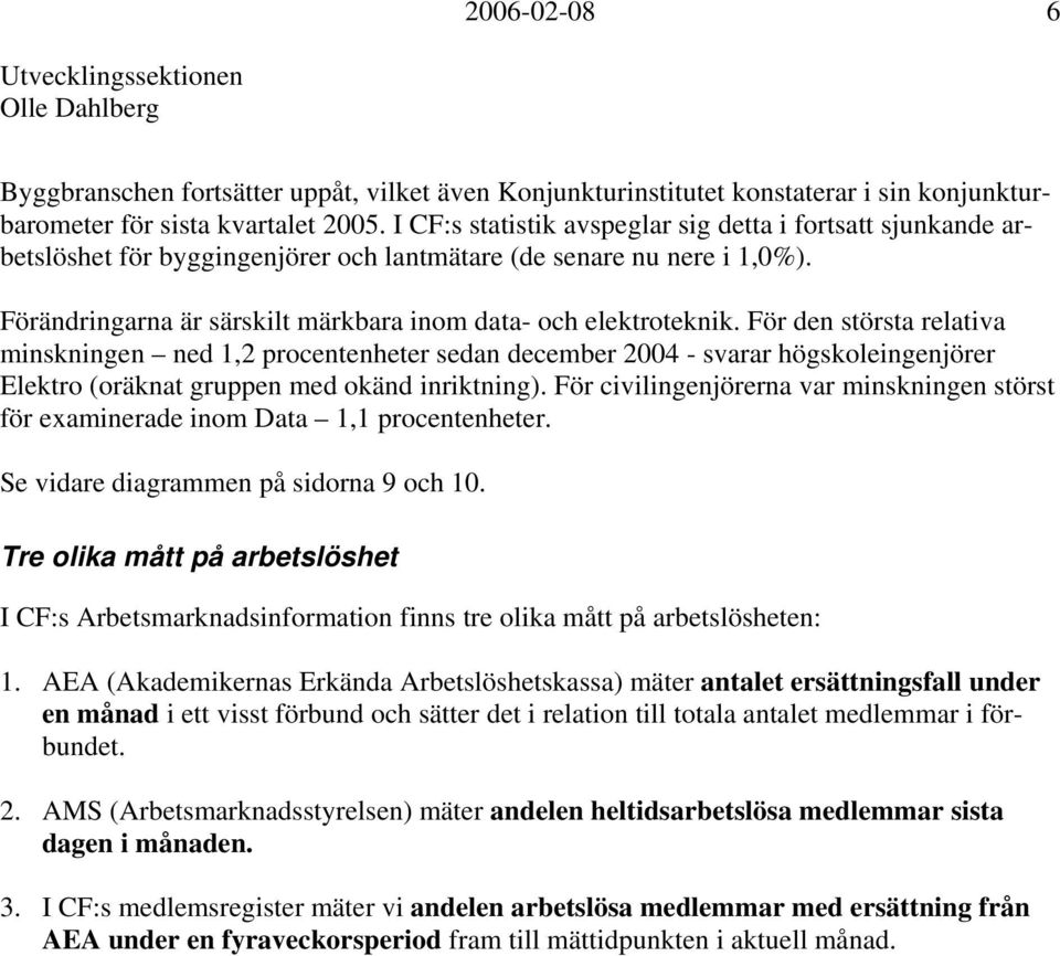 För den största relativa minskningen ned 1,2 procentenheter sedan december 2004 - svarar högskoleingenjörer Elektro (oräknat gruppen med okänd inriktning).