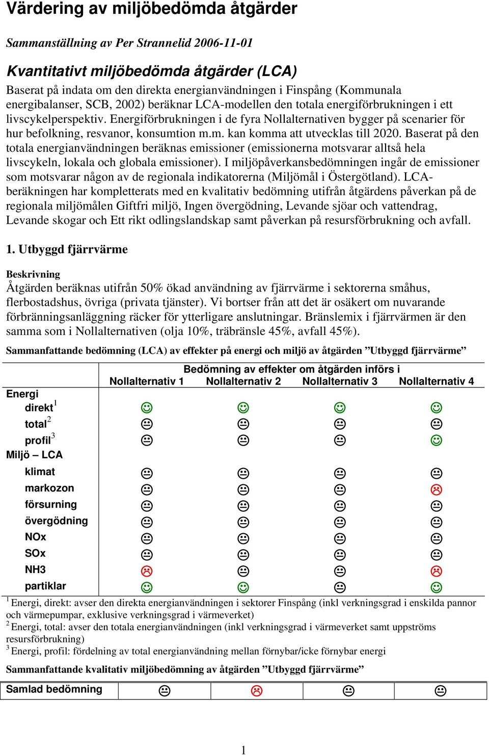 Energiförbrukningen i de fyra Nollalternativen bygger på scenarier för hur befolkning, resvanor, konsumtion m.m. kan komma att utvecklas till 2020.