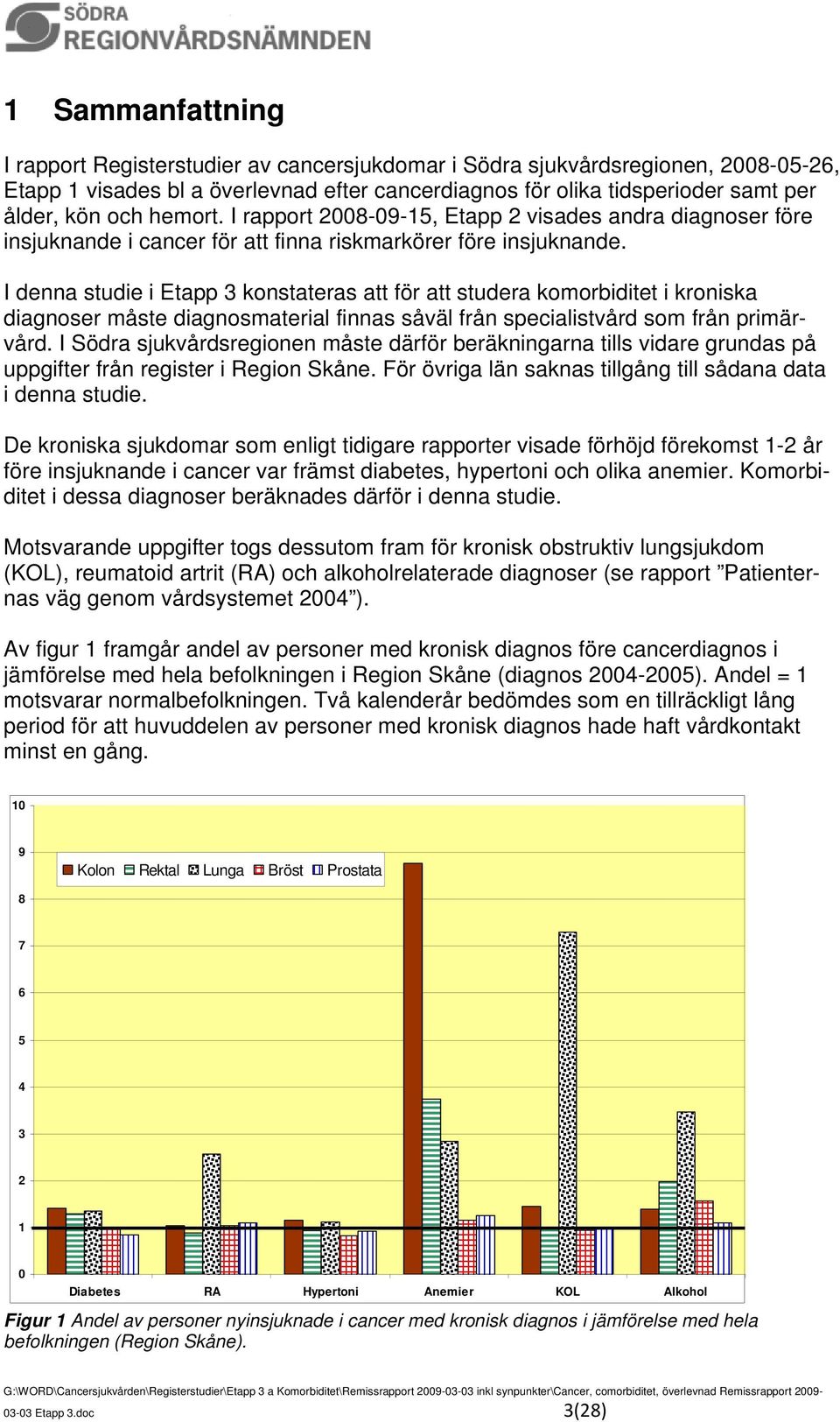 I denna studie i Etapp 3 konstateras att för att studera komorbiditet i kroniska diagnoser måste diagnosmaterial finnas såväl från specialistvård som från primärvård.