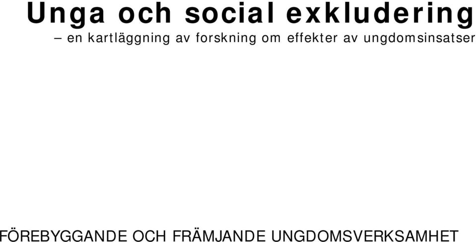 effekter av ungdomsinsatser