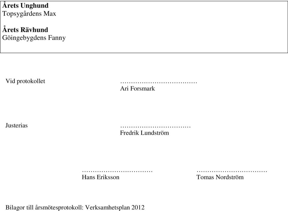 Justerias Fredrik Lundström Hans Eriksson Tomas