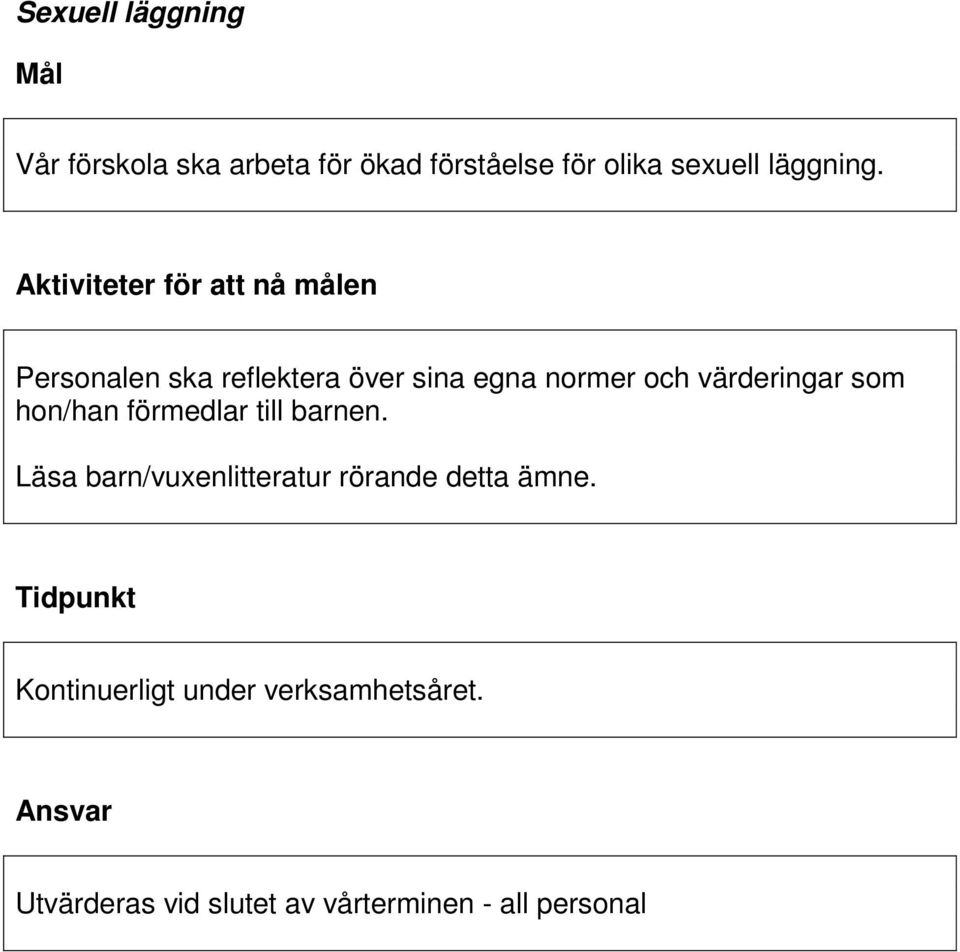 som hon/han förmedlar till barnen. Läsa barn/vuxenlitteratur rörande detta ämne.