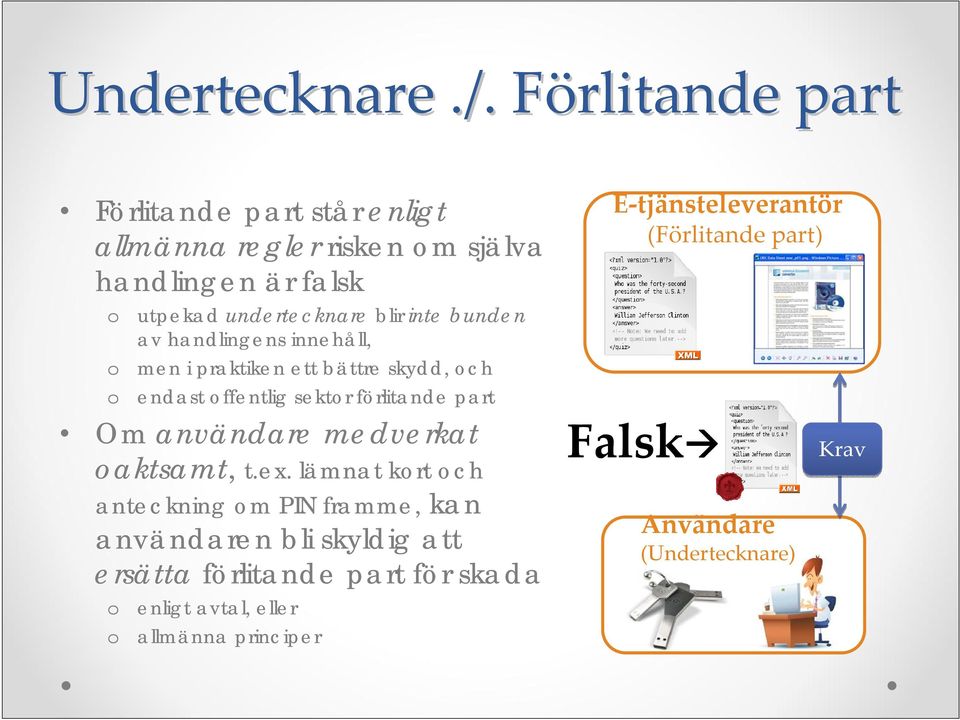 inte bunden av handlingens innehåll, men i praktiken ett bättre skydd, ch endast ffentlig sektr förlitande part Om användare