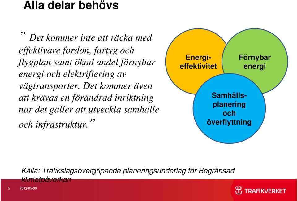 Det kommer även att krävas en förändrad inriktning när det gäller att utveckla samhälle och infrastruktur.