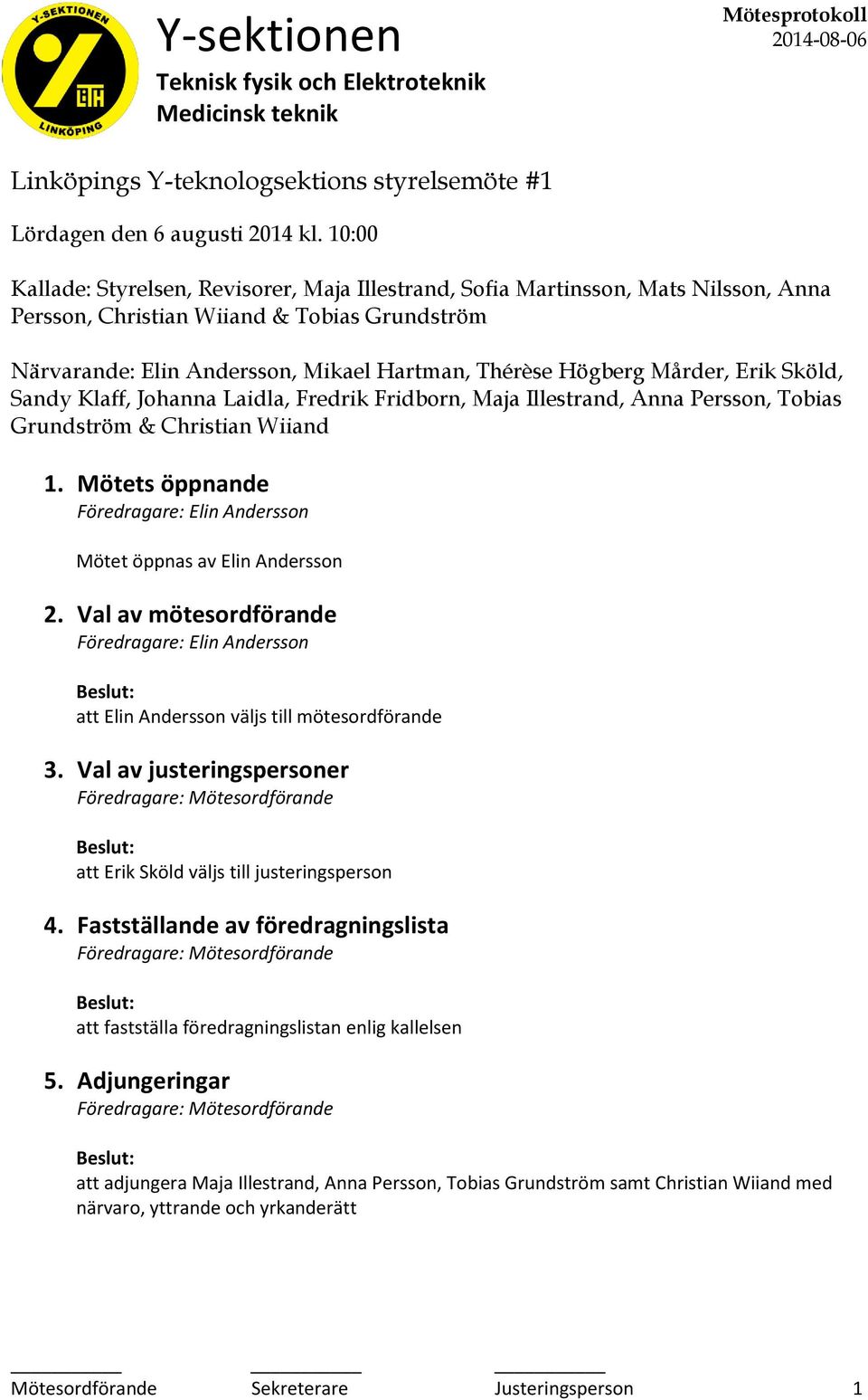 Mårder, Erik Sköld, Sandy Klaff, Johanna Laidla, Fredrik Fridborn, Maja Illestrand, Anna Persson, Tobias Grundström & Christian Wiiand 1.