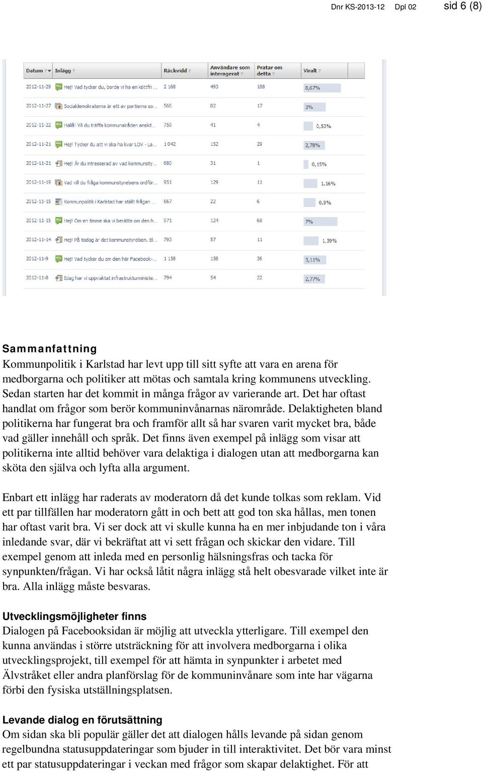 Delaktigheten bland politikerna har fungerat bra och framför allt så har svaren varit mycket bra, både vad gäller innehåll och språk.