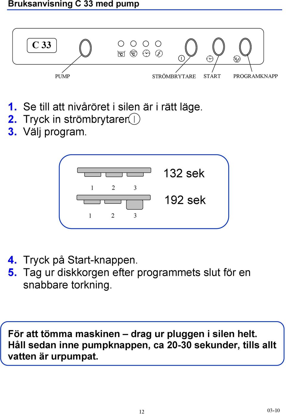 Tag ur diskkorgen efter programmets slut för en snabbare torkning.