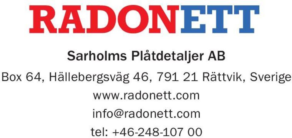 Rättvik, Sverige www.radonett.