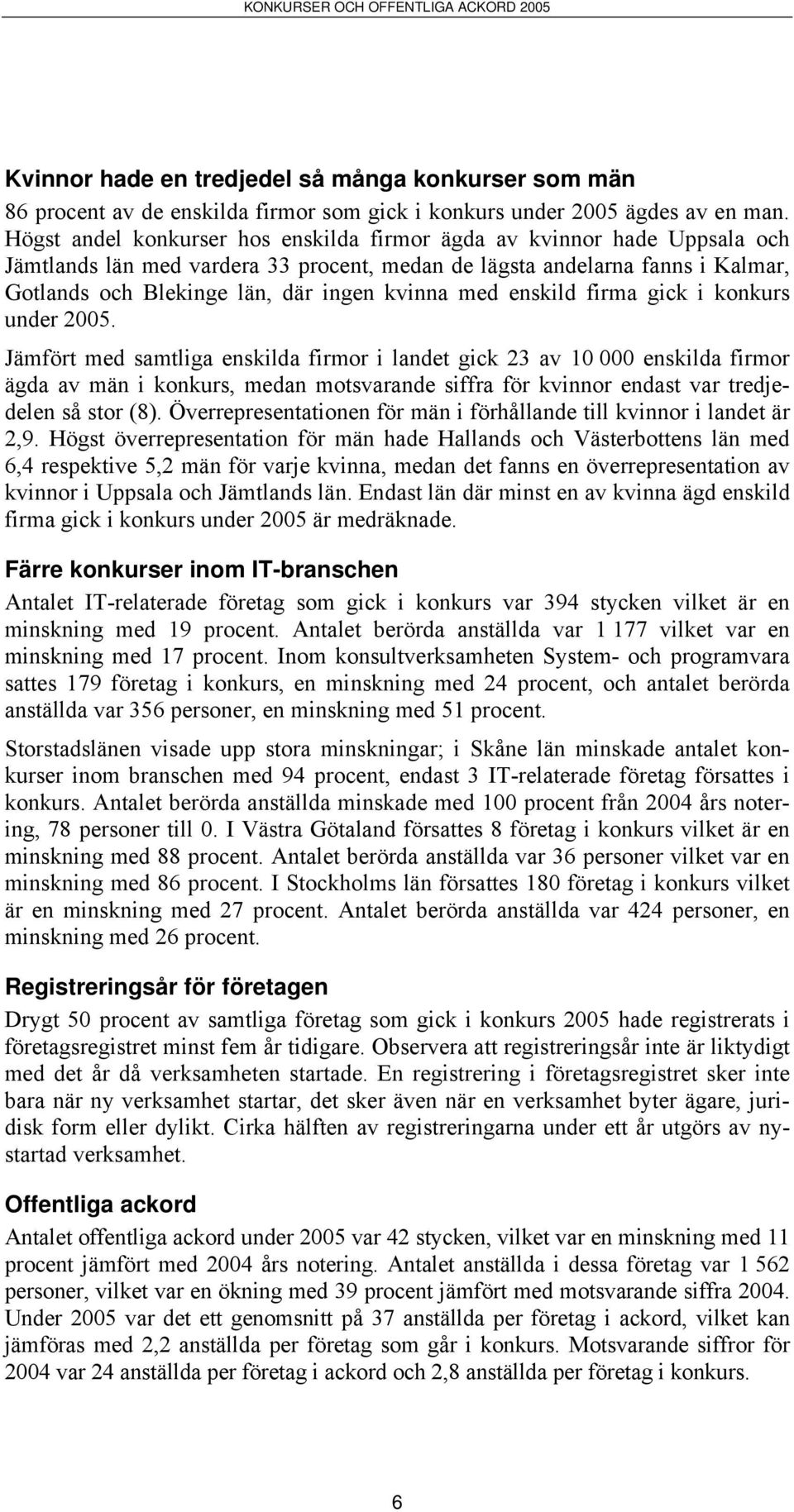 med enskild firma gick i konkurs under 2005.