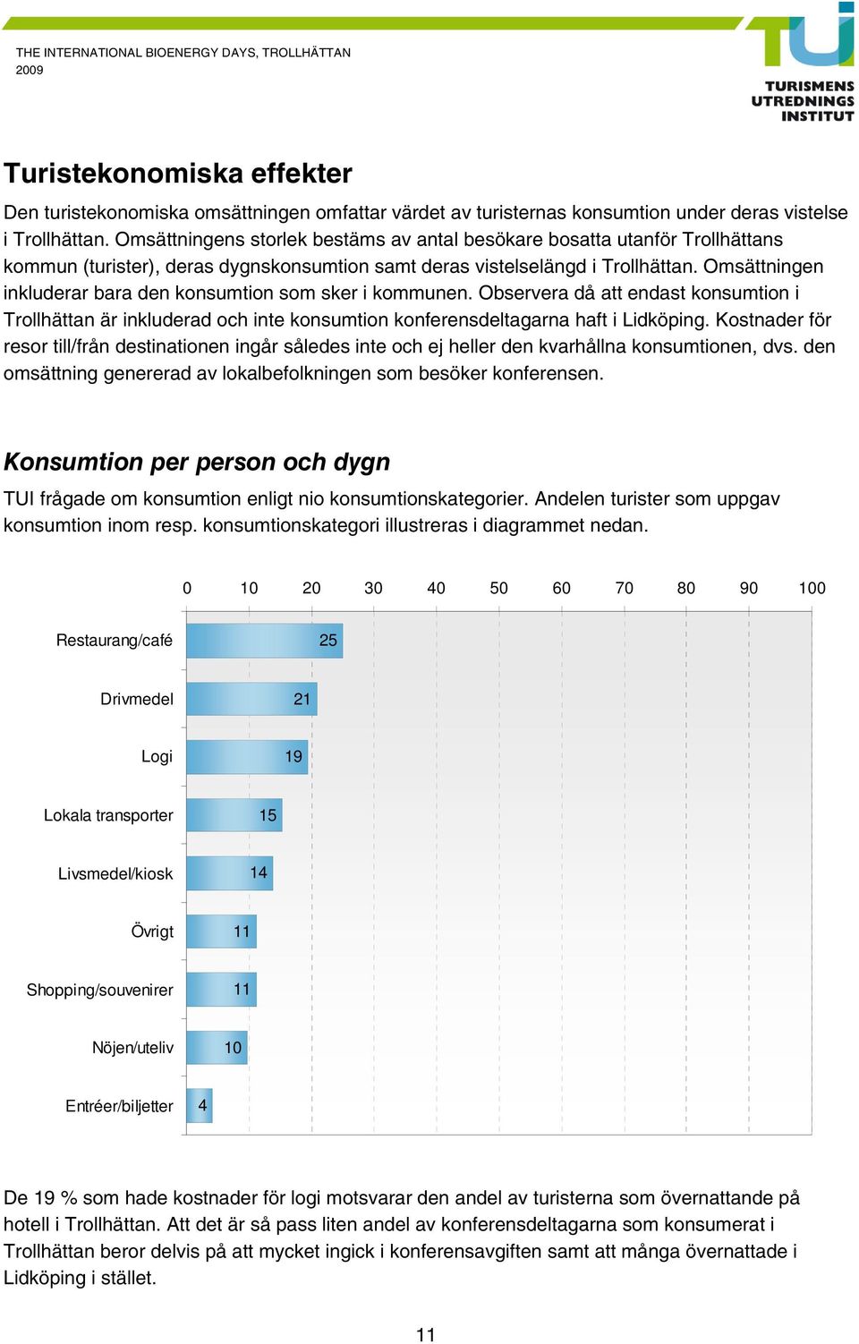 Omsättningen inkluderar bara den konsumtion som sker i kommunen. Observera då att endast konsumtion i Trollhättan är inkluderad och inte konsumtion konferensdeltagarna haft i Lidköping.