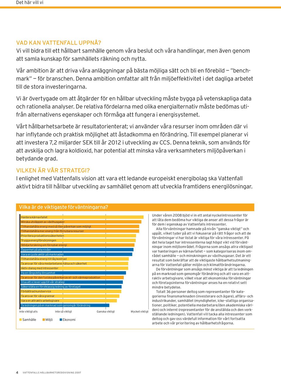Denna ambition omfattar allt från miljöeffektivitet i det dagliga arbetet till de stora investeringarna.