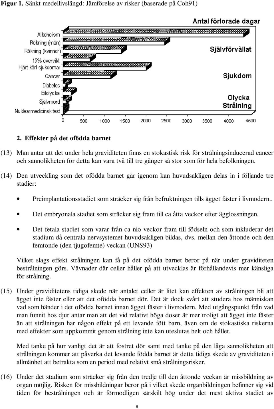 (14) Den utveckling som det ofödda barnet går igenom kan huvudsakligen delas in i följande tre stadier: Preimplantationsstadiet som sträcker sig från befruktningen tills ägget fäster i livmodern.