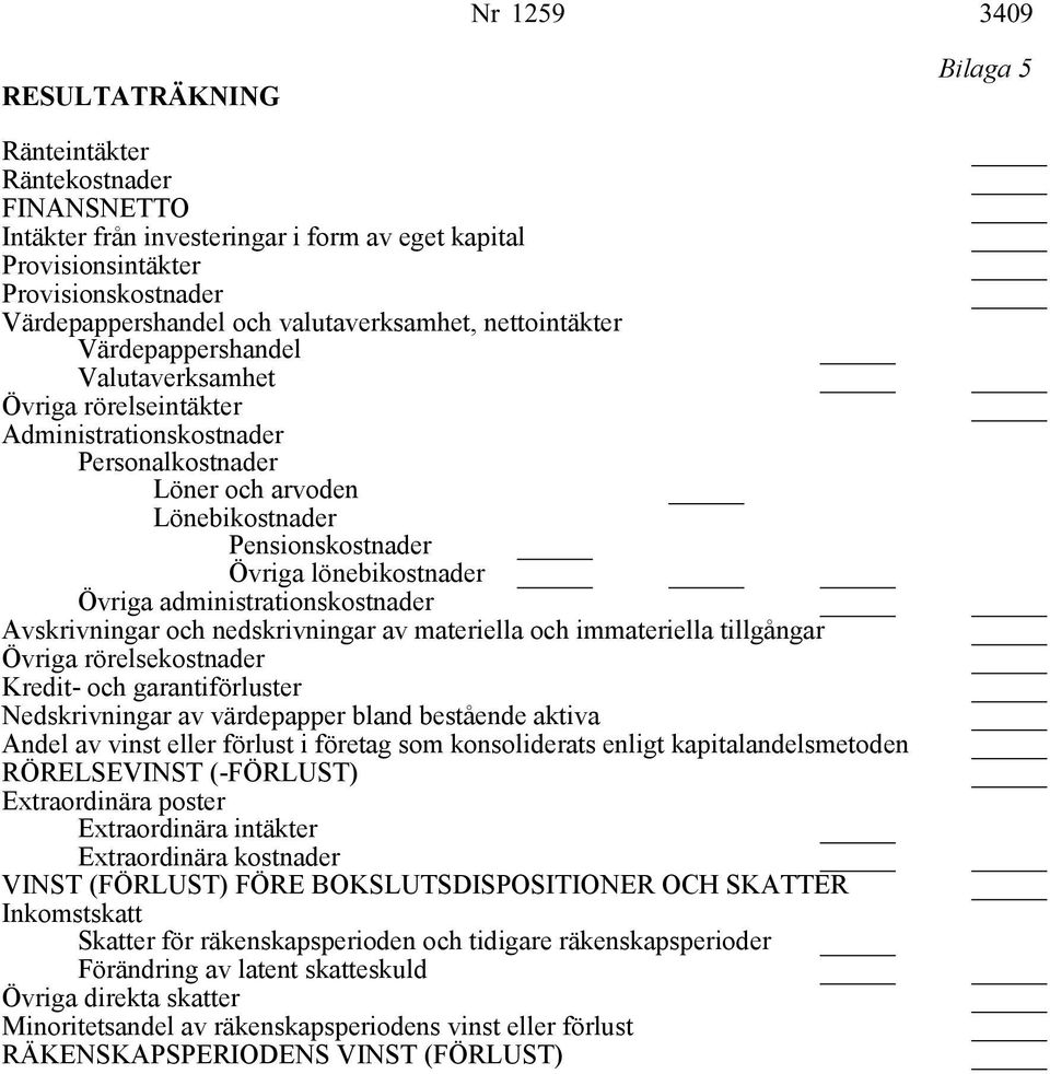 administrationskostnader Avskrivningar och nedskrivningar av materiella och immateriella tillgångar rörelsekostnader Kredit- och garantiförluster Nedskrivningar av värdepapper bland bestående aktiva