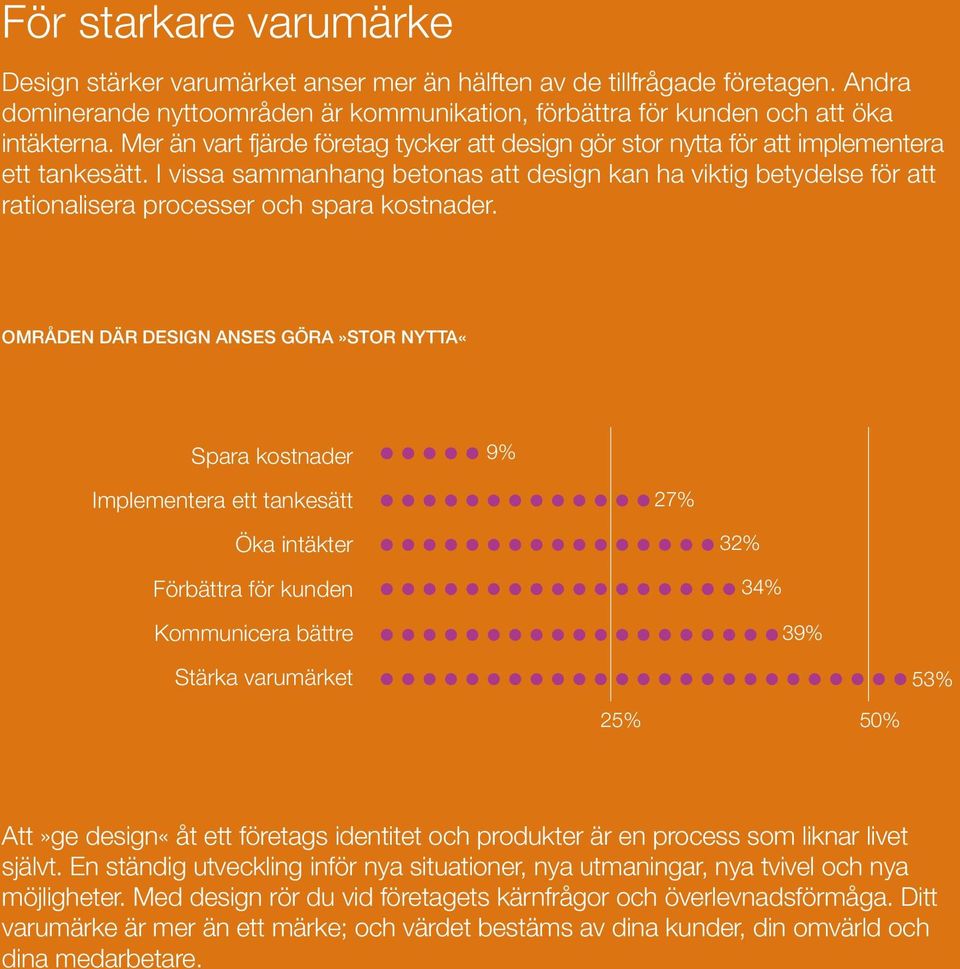 I vissa sammanhang betonas att design kan ha viktig betydelse för att rationalisera processer och spara kostnader.