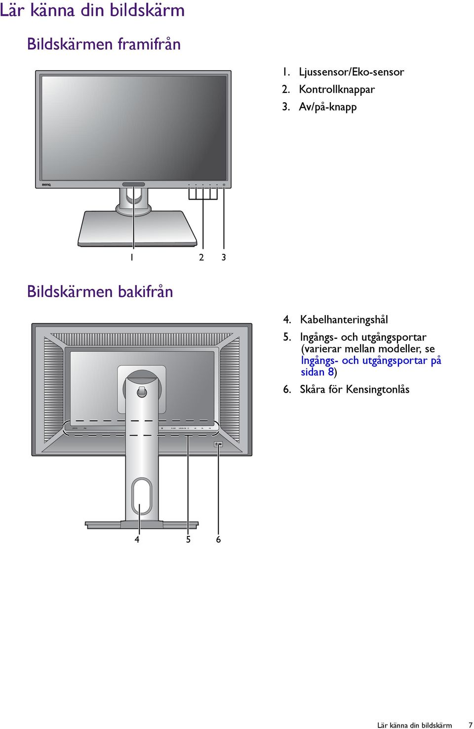 Kabelhanteringshål 5.