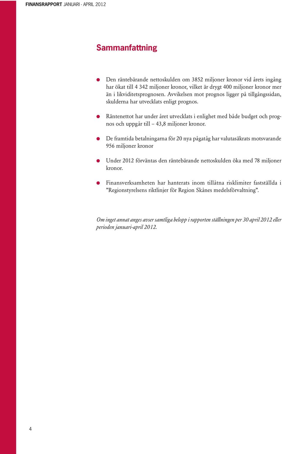 Räntenettot har under året utvecklats i enlighet med både budget och prognos och uppgår till 43,8 miljoner kronor.