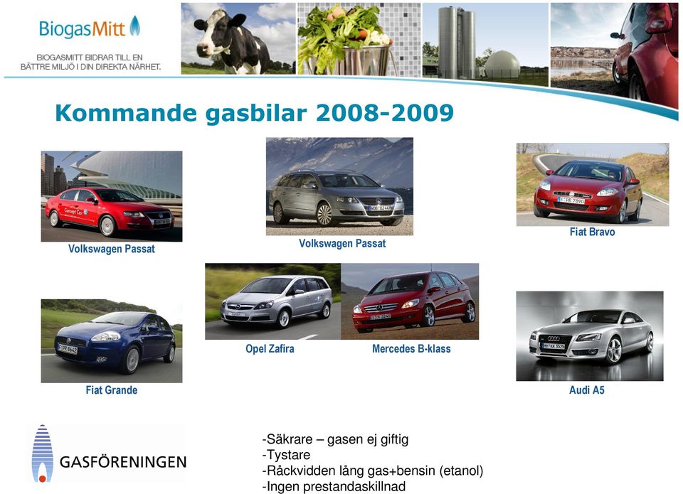B-klass Fiat Grande Audi A5 -Säkrare gasen ej giftig