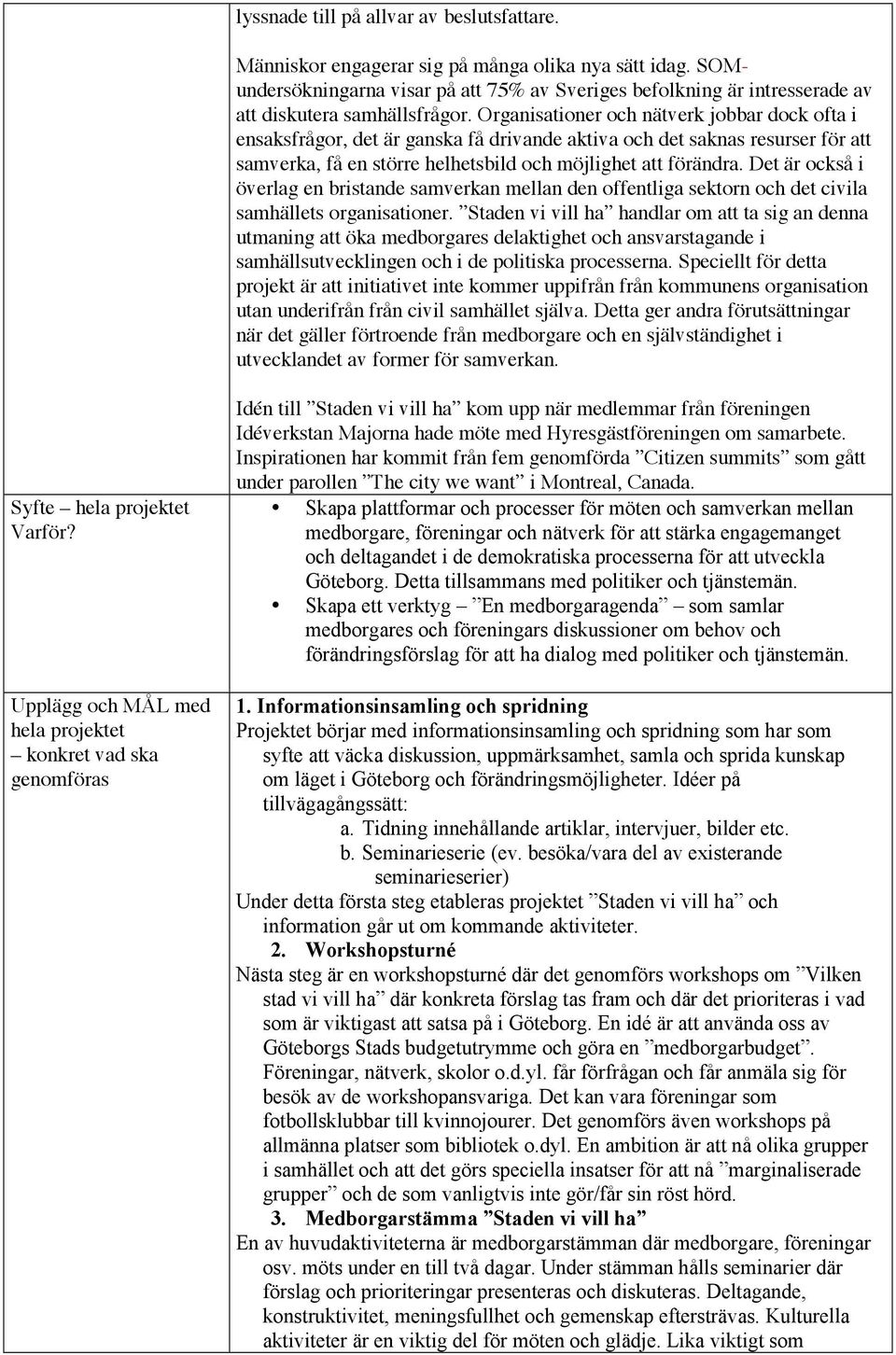 Organisationer och nätverk jobbar dock ofta i ensaksfrågor, det är ganska få drivande aktiva och det saknas resurser för att samverka, få en större helhetsbild och möjlighet att förändra.