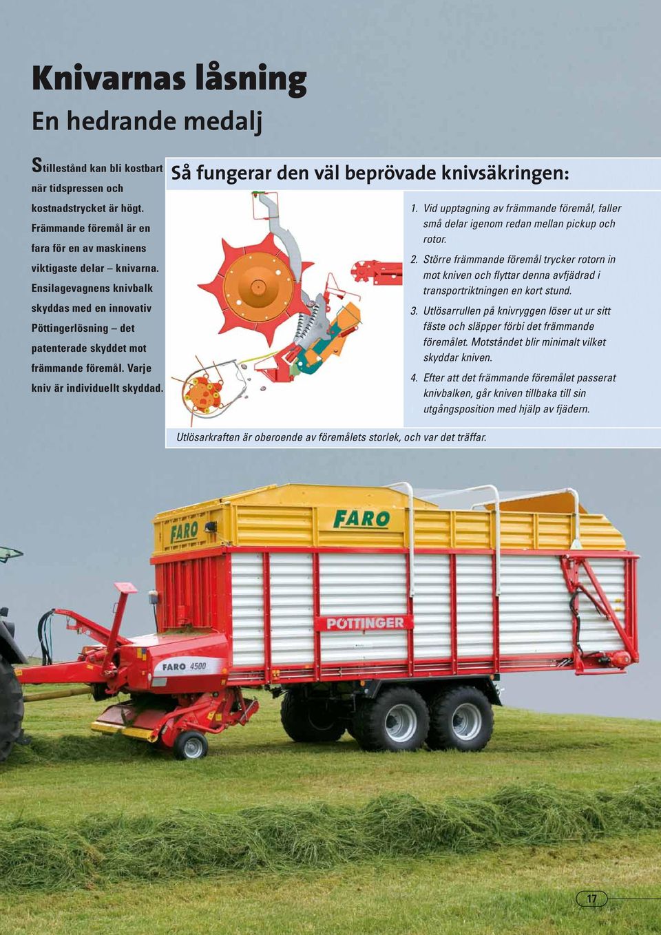 Vid upptagning av främmande föremål, faller små delar igenom redan mellan pickup och rotor. 2.