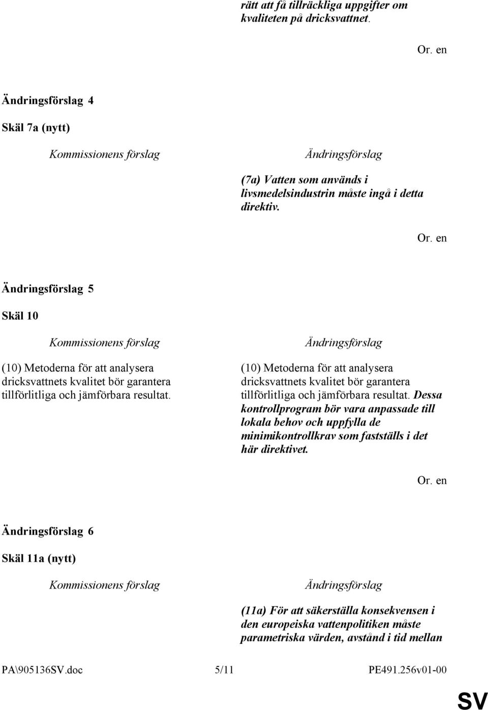 (10) Metoderna för att analysera dricksvattnets kvalitet bör garantera tillförlitliga och jämförbara resultat.