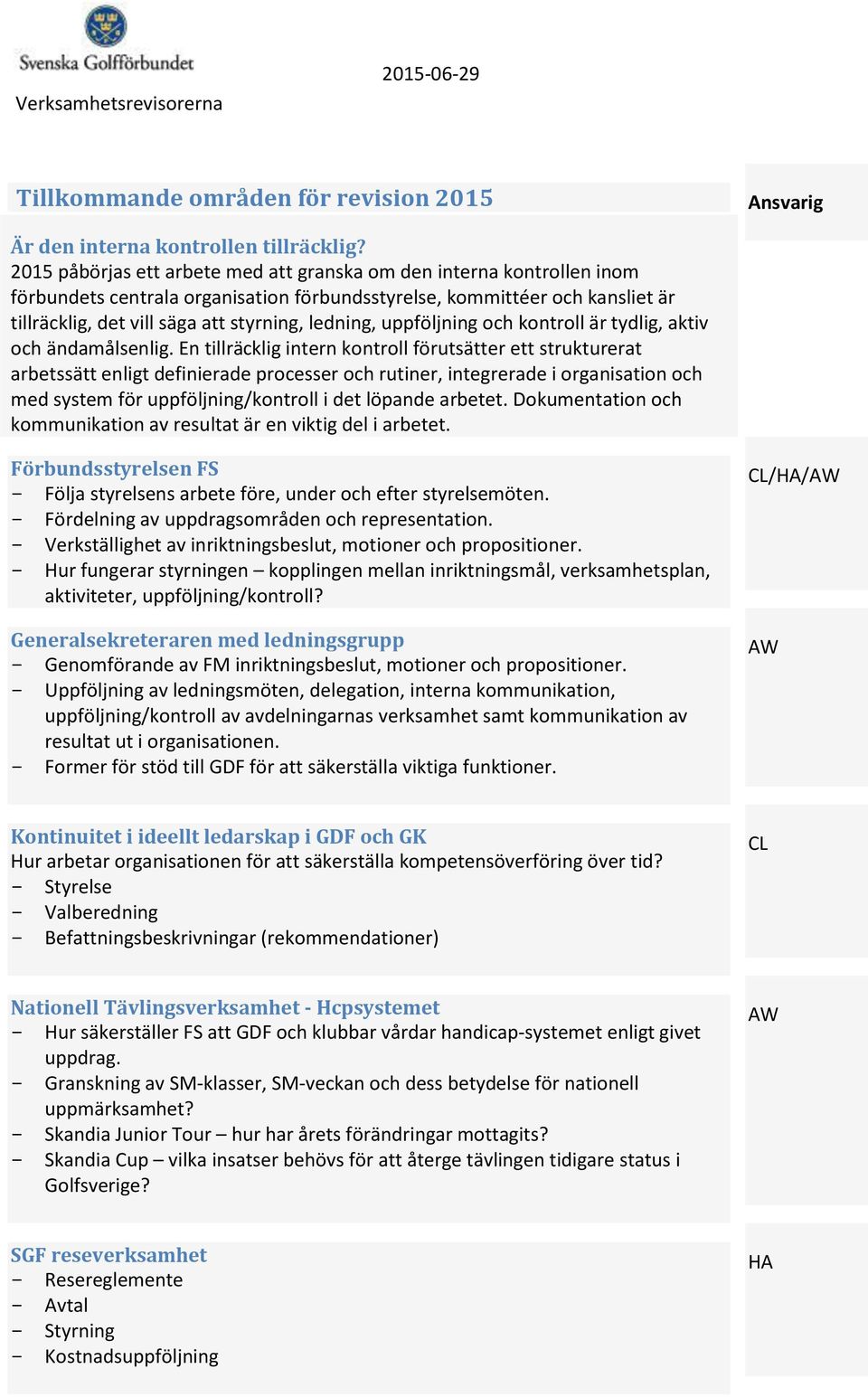 uppföljning och kontroll är tydlig, aktiv och ändamålsenlig.