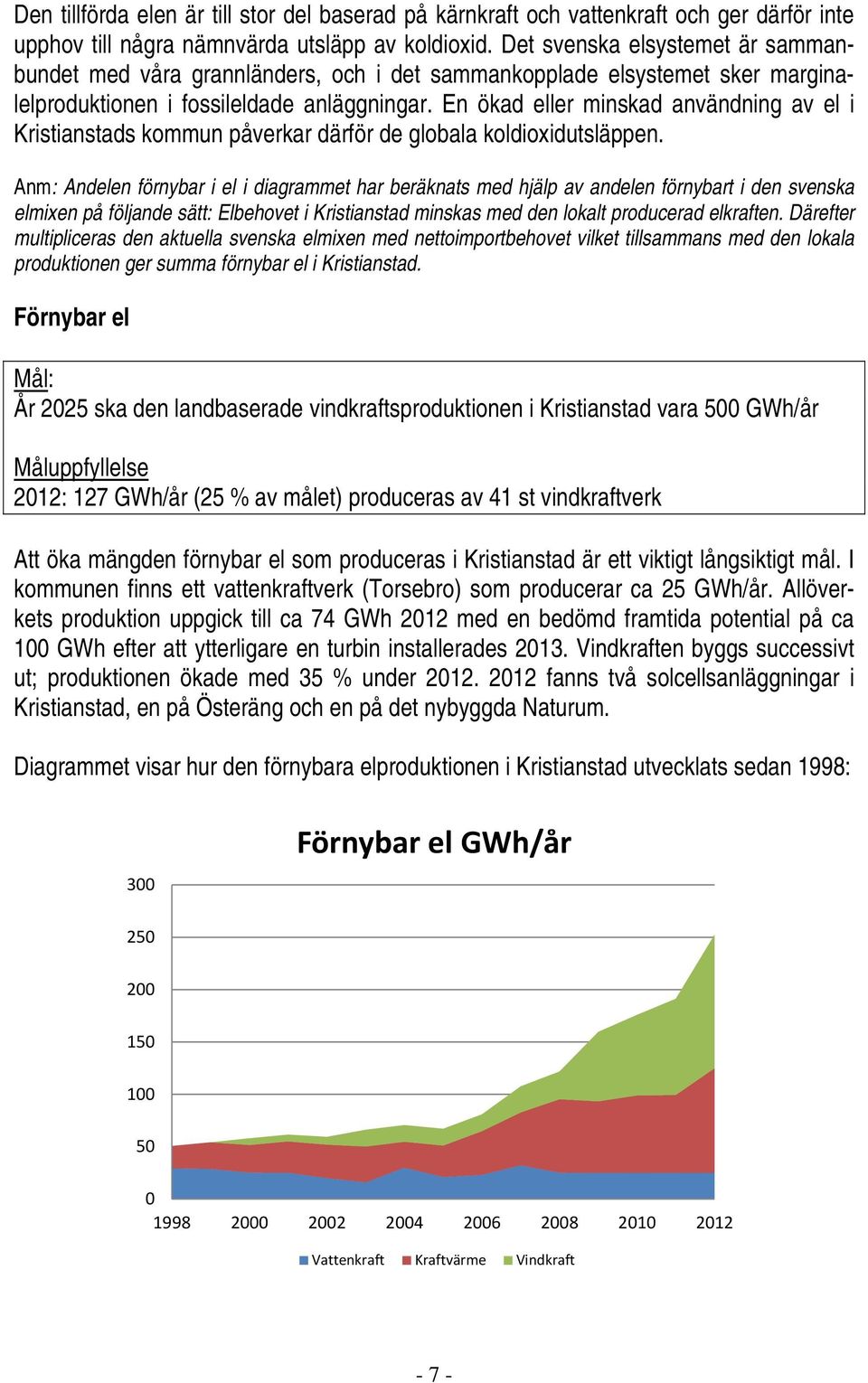 En ökad eller minskad användning av el i Kristianstads kommun påverkar därför de globala koldioxidutsläppen.