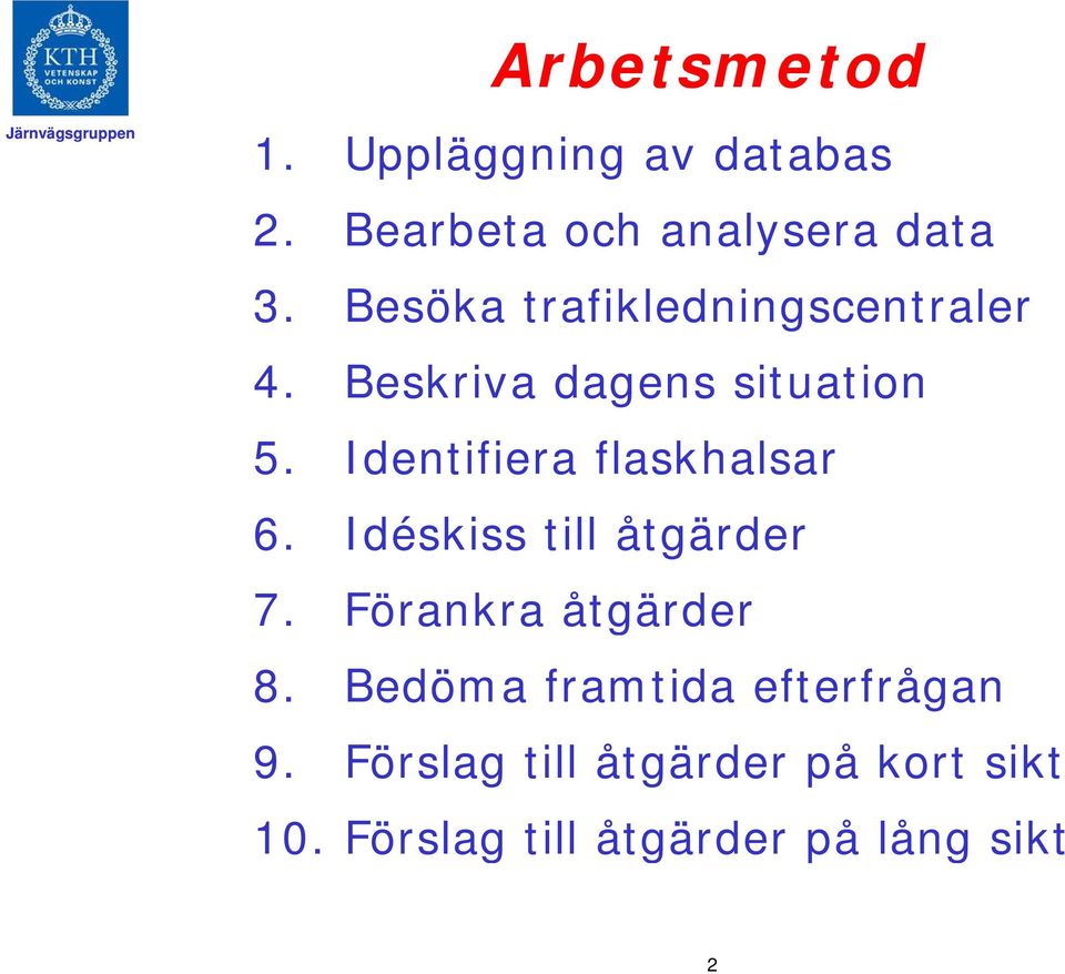 Identifiera flaskhalsar 6. Idéskiss till åtgärder 7. Förankra åtgärder 8.